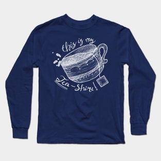 Tea Shirt (Chalkboard Style) - puns, tea lovers, cute Long Sleeve T-Shirt